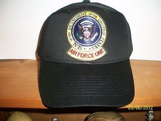 PRESIDENTIAL SEAL AIR FORCE ONE BLACK EMBROIDERED EMBLEM CAP