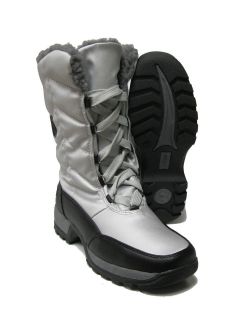 womens totes rhonda waterproof warm winter boots silver