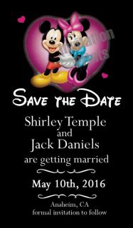 Save the Date Wedding Invitation Magnet Disney Mickey Minnie Mouse