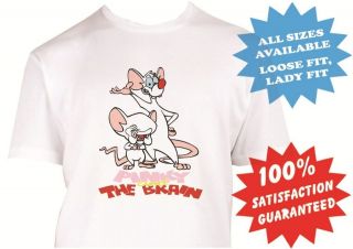 pinky and the brain mens womens T Shirt New White Custom Print Tee