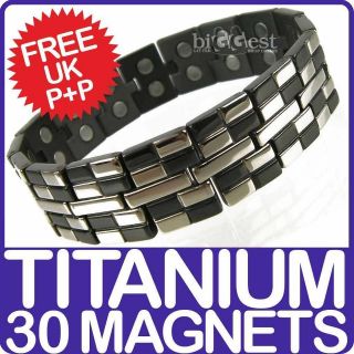 Gents Mens TITANIUM Magnetic Bracelet NEW 30 Magnets Bio NdFeB 