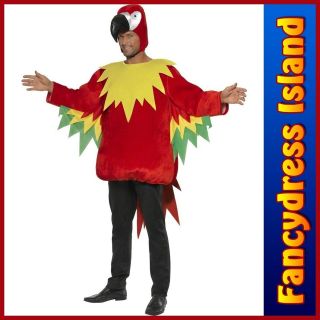 POLLY PARROT MACAW TABARD & HOOD CHEST 38 40 Mens Animal Fancy Dress 