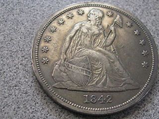 1842 gorgous seated dollar please take a look time left