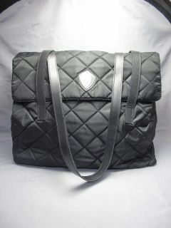 Pollini ITALY Shoulder Tote bag Nylon & Leather Black Authentic#835 