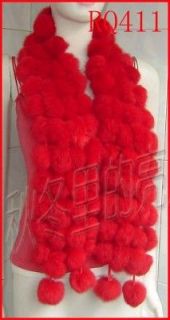 Unbelievable Real Rabbit Fur scarf RQ411 Red *9.99 change 0.99 Online 
