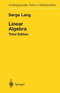 Linear Algebra by Serge A. Lang 1996, Hardcover, Revised