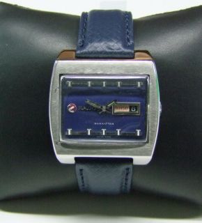 1970 s rado manhattan daydate blue dial man s watch