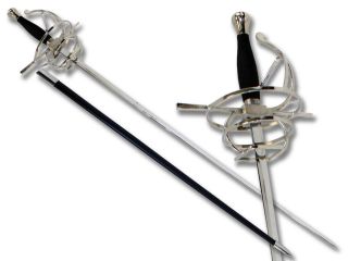   Fencing Costume Sword Wire Hilt Rapier Scabbard Steel Blade