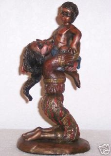 indian woman w baby statute figurine  14