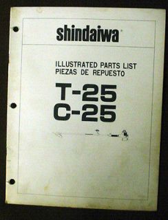 SHINDAIWA ILLUSTRATED PARTS LIST MANUAL BOOK FOR T25 & C25 TRIMMER 