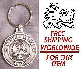 Military Key Ring U S Army (front) Saint Michael (back) pewter NEW