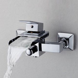   Wall Mounted Waterfall Bathroom Basin Bathtub Faucets Mixer Taps