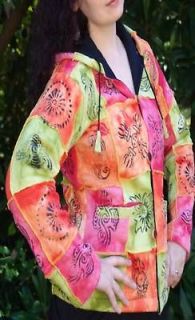 om patchwork hippie yoga hoodie boho jacket s m l xl