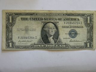 1935f one dollar silver certificate x series note time left
