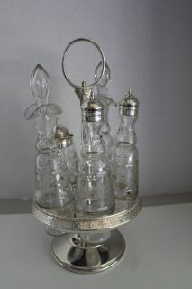 CONDIMENT CASTOR SET SILVERPLATED HOLDER ROGER SMITH CO OLD BEAUTIFUL