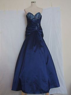 Tony Bowls Evening Bridesmaid Dress Prom Navy Blue Shawl UK 12 14 18 