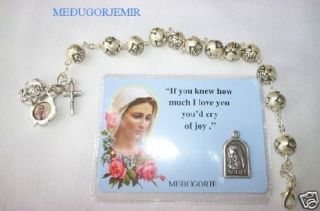 rosebud catholic rosary bracelet silver medjugorje from bosnia and 