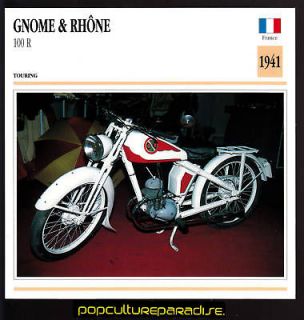 1941 gnome rhone 100 r 100r atlas motorcycle card from