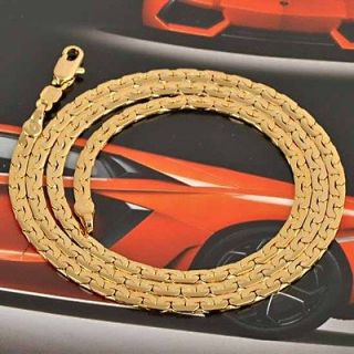 9K Real Yellow Gold Filled Unisex Necklace chain 20 x 3mm