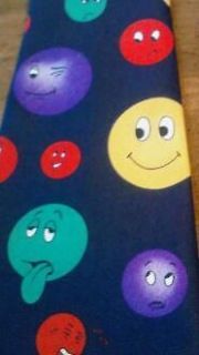 Smiley Face Happy Sad Angry Moody Bashful Mad A Rodgers Tie Necktie