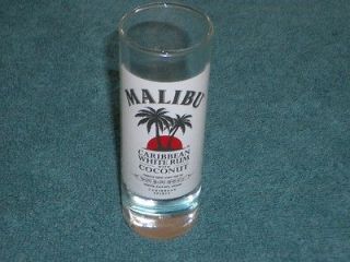 malibu caribbean white rum with coconut shot glass shooter