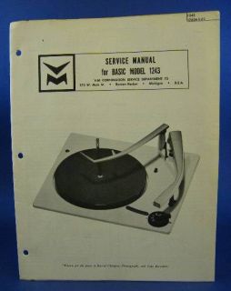 voice of music service manual model 1243 record changer returns