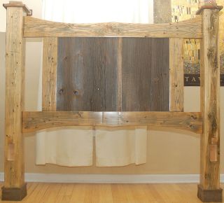 handmade custom built queen reclaimed barnwood bed 