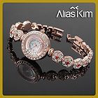 rose gold crystal diamonds Alias Kim womens GIFT bracelet quartz 