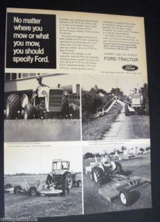 rotary cutter lawn tractors by ford 1970 vintage ad time