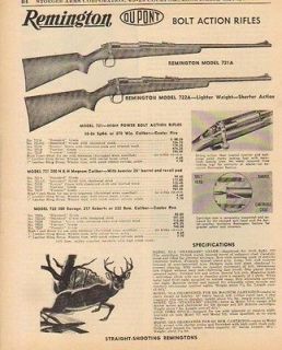 1955 remington ad model 721 722 bolt action rifles time