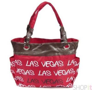 NWT Robin Ruth Las Vegas Red Nylon Tote Bag Travel Shopper Shop Beach 