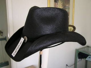 new scala western 8bu soft toyo straw cowboy hat black