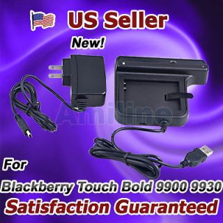 For BlackBerry Bold 9900 Dual USB Sync Dock Cradle Battery Charger
