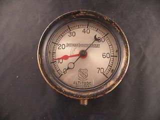 Antique Altitude gauge from a train, steam boat or factory Brass 