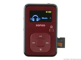 newly listed sandisk sansa clip+ 4 gb  player red
