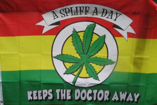 SELASSIE~WEED~GANJA~SPLIFF A DAY~ETHIOPIA~RASTA~FLAG~WALL TAPESTRY 