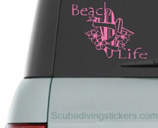 Beach Life Surfboard collage decal Get into the Salt Water