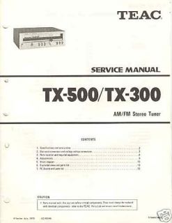 teac tx 500 tx 300 service manual original free us