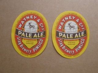   BOTTLE LABELS.WATNEY&​Cos.STAG BREWERY.W.C.LA​ND & CO SCARBOROUGH