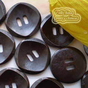 Brown Rhombus 2 Holes 30mm Wood Buttons Sewing Scrapbooking Craft C021