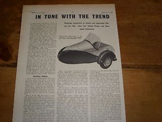 watsonian scooter and lightweight sidecars 1960 motorcycle article 