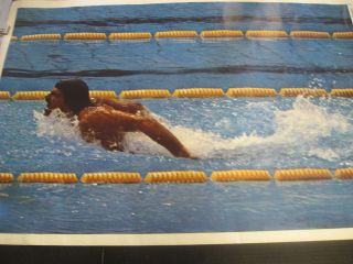 1972 Munchen Olympics Mark Spitz American Gold Swimmer vintage poster 