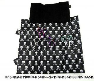 Black 14 Shear Skull & Bones Scissor Case  protect your 