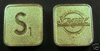franklin mint scrabble game gold plated s tile time left