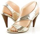 CALVIN KLEIN AUDREY Platino Womens Designer Shoes Open Toe Heels 
