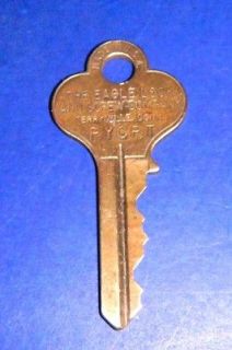 VINTAGE OR ANTIQUE EAGLE LOCK AND SCREW COMPANY BRASS KEY TERRYVILLE 