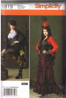   Era Steampunk Top Corset Skirt Bolero Bustle Costume Pattern 6 8 10 12