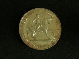 1965 Mexico Rare SILVER Medal Bicentenario Del Natalicio Morelos 1765 