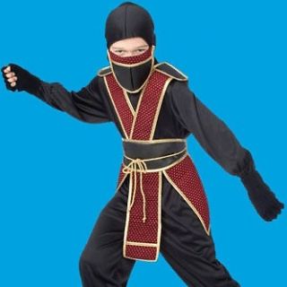 Samurai Ninja Medium 8 10 Halloween Costume Child Boy Armor Cape Black 