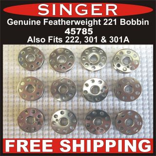 GENUINE SINGER Featherweight Bobbin Fits 221, 222 & 301, 301A FREE 